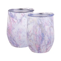 Oasis Set of 2 Stainless Steel Double Wall Insulated Wine Tumbler Gift Set Silver Quartz