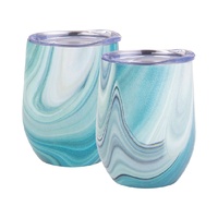 Oasis Set of 2 Stainless Steel Double Wall Insulated Wine Tumbler Gift Set Whitehaven