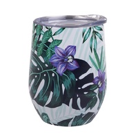 Oasis 330ml Stainless Steel Double Wall Insulated Wine Tumbler Tropical Paradise