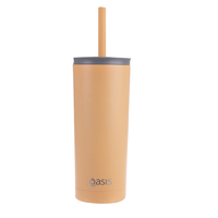 Oasis Super Sipper Insulated Tumbler w/ Silicone Straw 600ML Rockmelon