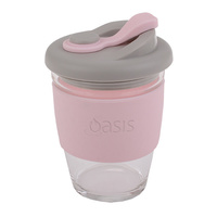 Oasis Borosilicate Glass Eco Cup Pink 12oz 340ml