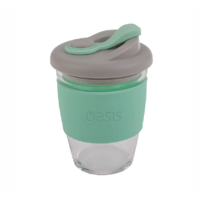 Oasis Borosilicate Glass Eco Cup Green 12oz 340ml