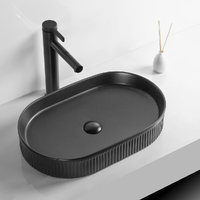 Ceramic Basin Matte Black 58x36x10cm