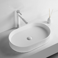 Ceramic Basin Matte White 58x36x10cm