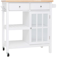 Montauk Kitchen Trolley 2 Drawer 1 Door White