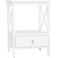 Long Island Low 1 Drawer Side Table White