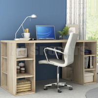 Desk With Bookcase Shelves Oak
