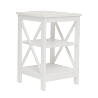 Long Island Side Table with 2 Shelf White