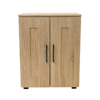 Montreal Cupboard 2 Door with Shelves Low Style - Light Sonoma Oak