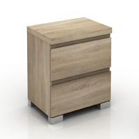 Elara 2 Drawer Bedside Table Light Sonoma Oak