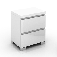 2 Drawers Bedside Table White