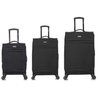 Surelite 3pc Super Lite Soft Luggage Suitcase Set Black