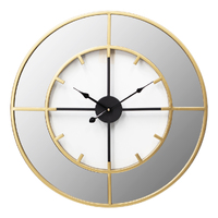 Mirror Dial Clock 60cm in Gold Metal Wall Clock