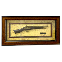 Home Decor Antique Plastic Gun Bullets Timber Frame with Glass Face