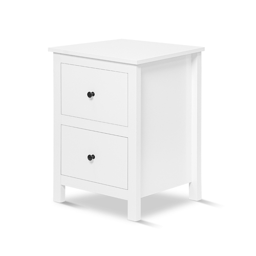 Franco 2 Drawers Bedside Table White