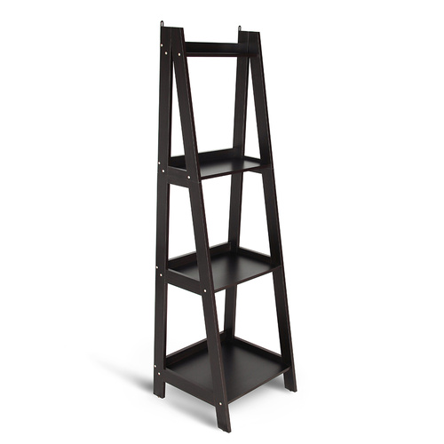 Hawaii 4 Tier Display Ladder Shelf Rack Brown