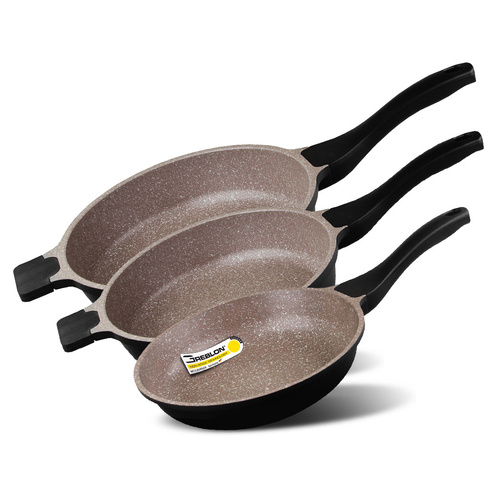 K2 3pcs Frypan Set Non-stick Stone Coating