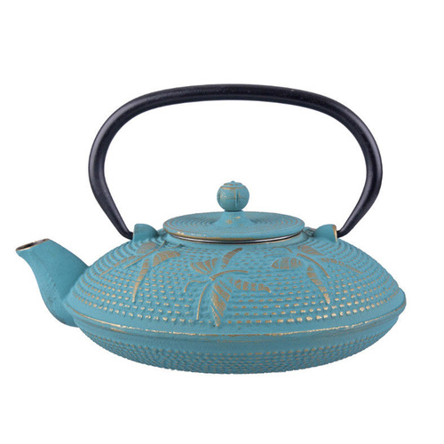 Teaology Cast Iron Teapot 800ml Butterfly Turquoise Gold