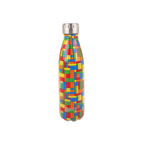 Oasis 350ml Stainless Steel Double Wall Insulated Drink Bottle Bricks  