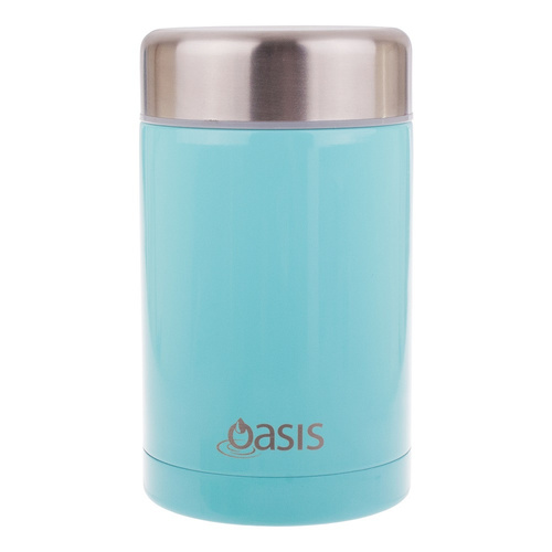 Oasis 450ml Vacuum Insulated Food Flask Navy Spearmint
