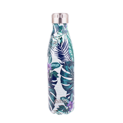 Oasis 750ml Stainless Steel Double Wall Insulated Drink Bottle Tropical Paradise