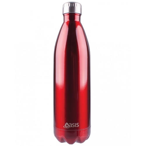 Oasis 1L Stainless Steel Double Wall Insulated Drink Bottle Red