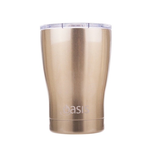 Oasis 350ml Double Wall Insulated Coffee Travel Cup Champagne