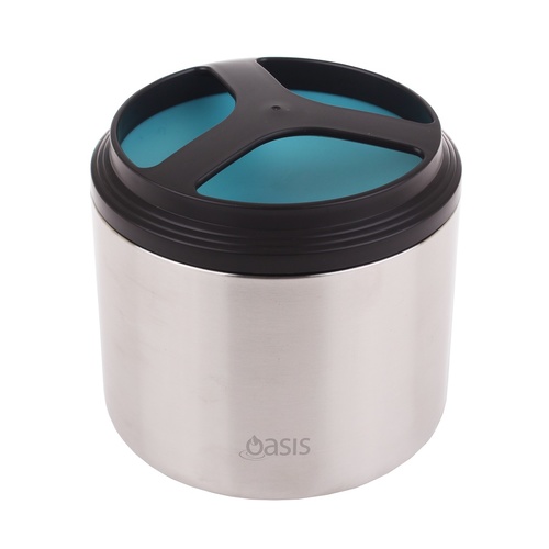 Oasis 1L Stainless Steel Insulated Food Container Jar Turquoise