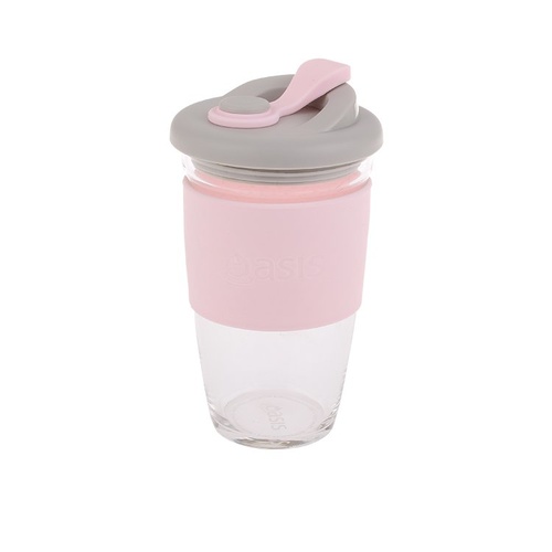 Oasis Borosilicate Glass Eco Cup Pink 16oz 454ml