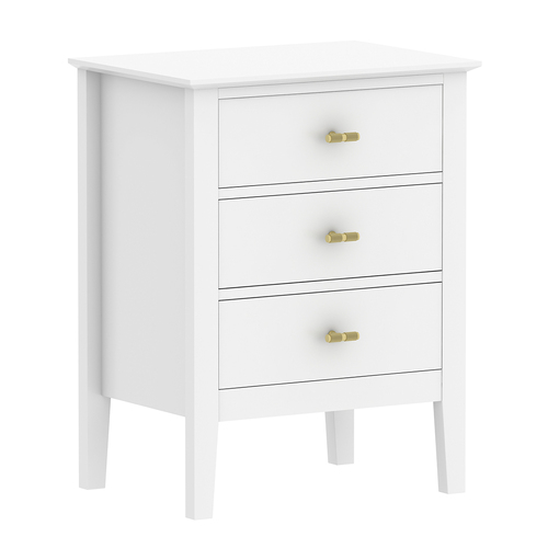 Harper 3 Drawer Side Table White