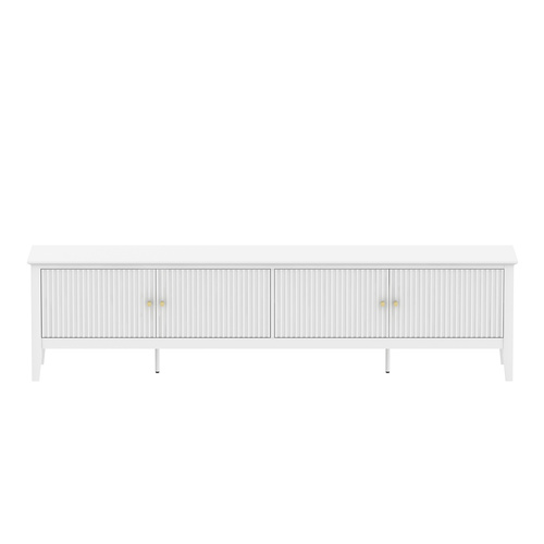 Zara Fluted 4 Door Entertainment Unit 200cm - White