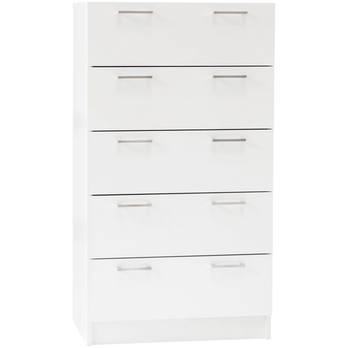 5 Drawers Tallboy White Chest Cabinet 