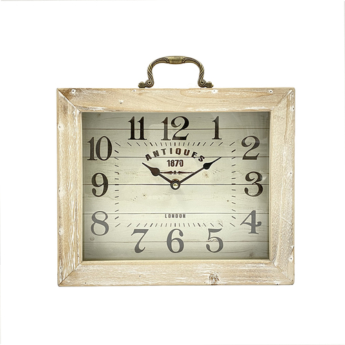 Classical Wooden Square Table Clock 30cm